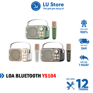 Loa bluetooth karaoke mini xách tay YS104 kèm micro không dây hát karaoke dùng để nghe nhạc để bàn trang trí