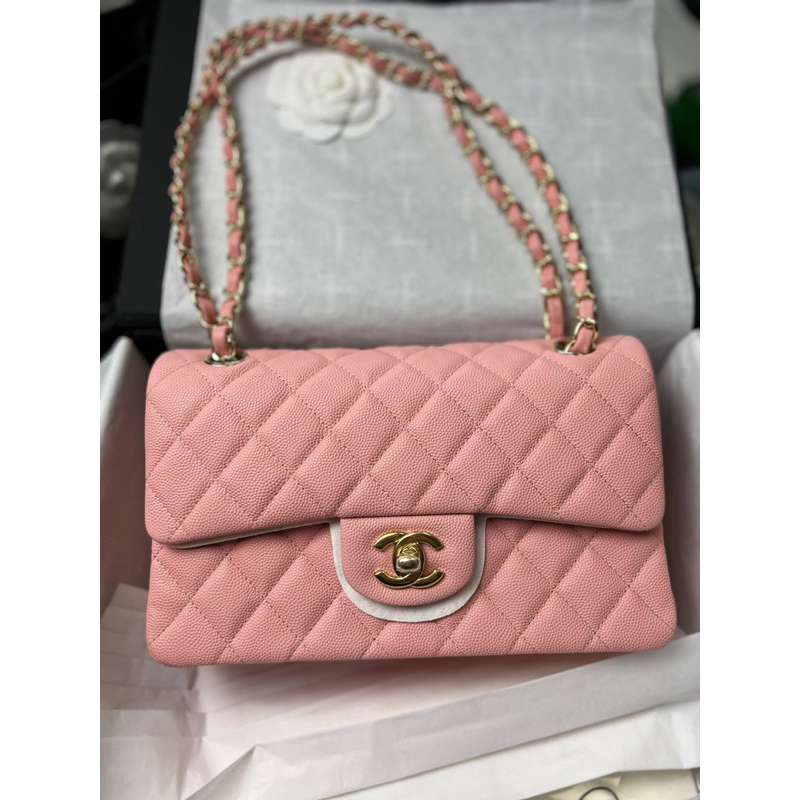 Tui classic ô trám màu hồng