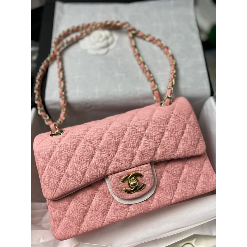 Tui classic ô trám màu hồng
