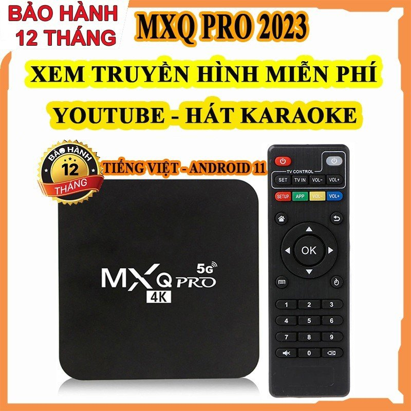 Android TV Box Mxq Pro 2023 Ram 16+256GB Smart Tivi Box 4K Wifi 5G Android 11 xem truyền hình 100 kênh miễn phí, Youtube