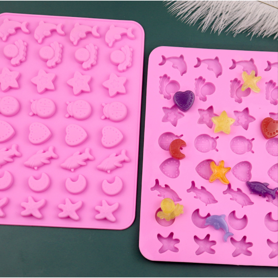 HCM-Khuôn Silicon Động Vật Biển Dễ Thương Làm Socola, Đậu Hũ Non, Thạch Rau câu, Pudding CAKESHOP