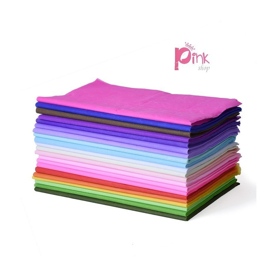 30 Tờ Giấy Mếch Gói Hoa Mềm Mại Làm Lớp Lót Bó Hoa Tháp Bánh Oản 18 màu 50x50cm - PK0054