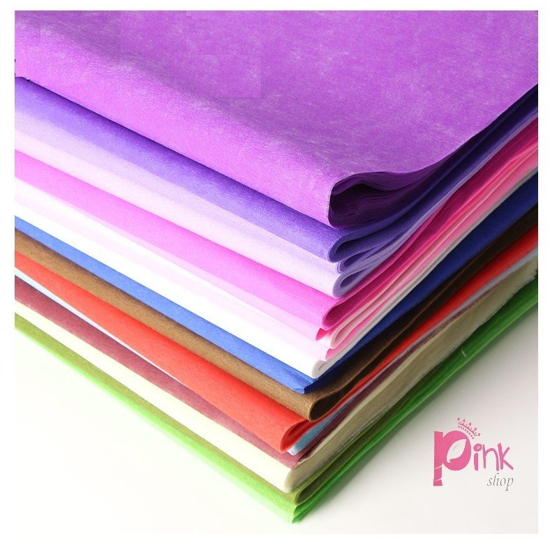 30 Tờ Giấy Mếch Gói Hoa Mềm Mại Làm Lớp Lót Bó Hoa Tháp Bánh Oản 18 màu 50x50cm - PK0054