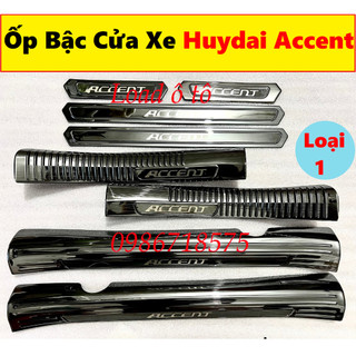 Ốp Bậc Cửa, Nẹp Bước Chân Trong, Ngoài Xe Accent 2024-2018 Loại 1 Chất Liệu Titan Cao Cấp