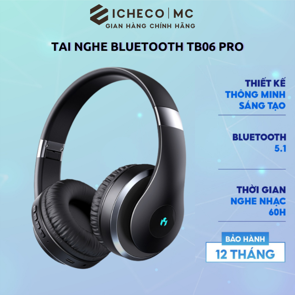 Tai nghe bluetooth chụp tai gaming ICHECO MC TB06 PRO headphone không dây chống ồn