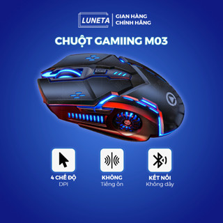 Chuột máy tính không dây gaming không tiếng ồn có đèn Luneta M03