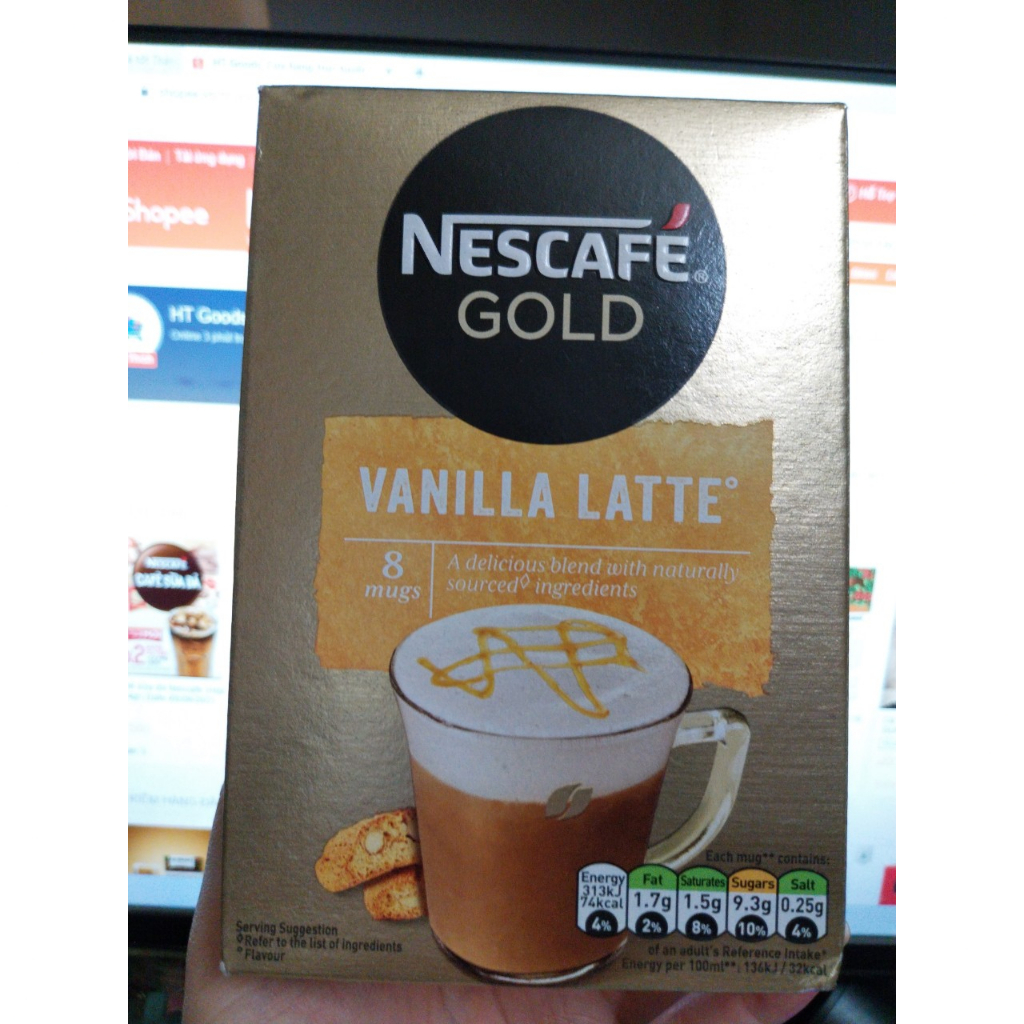 Nescafe Gold Vanilla Latte/Cappuccino hộp 148g