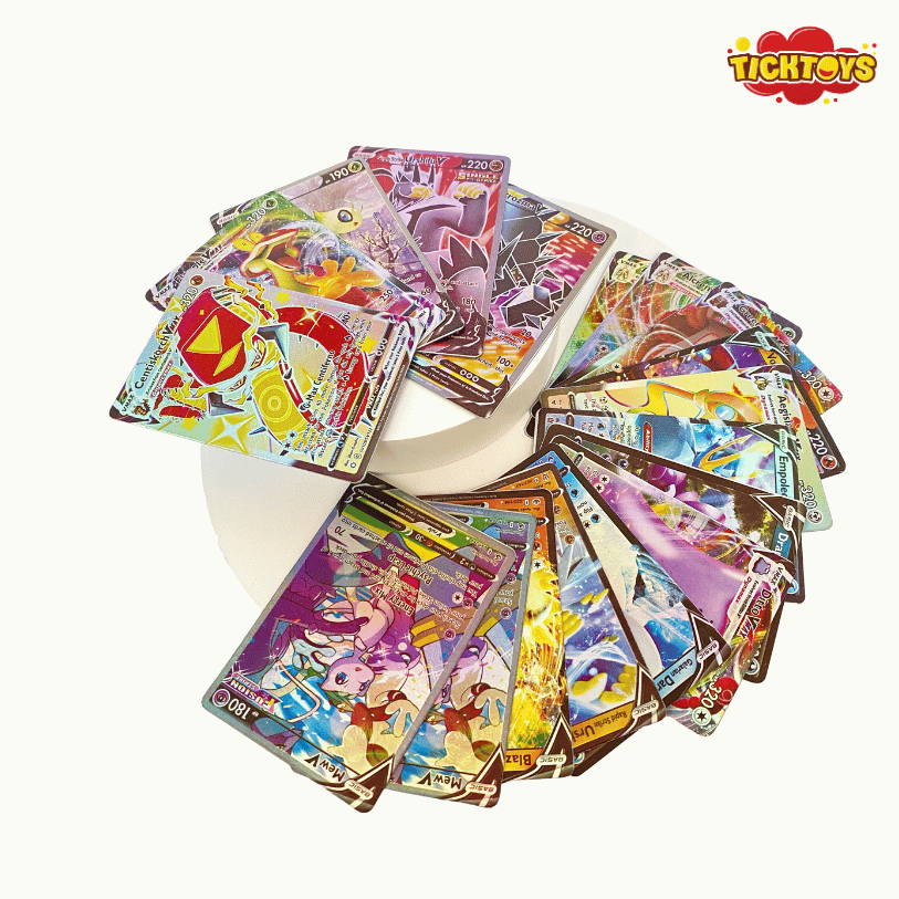 Hộp 160 Thẻ Bài Pokemon TCG Bóng Bộ Thẻ Kim Loại Vàng Bạc Đen Pokemon