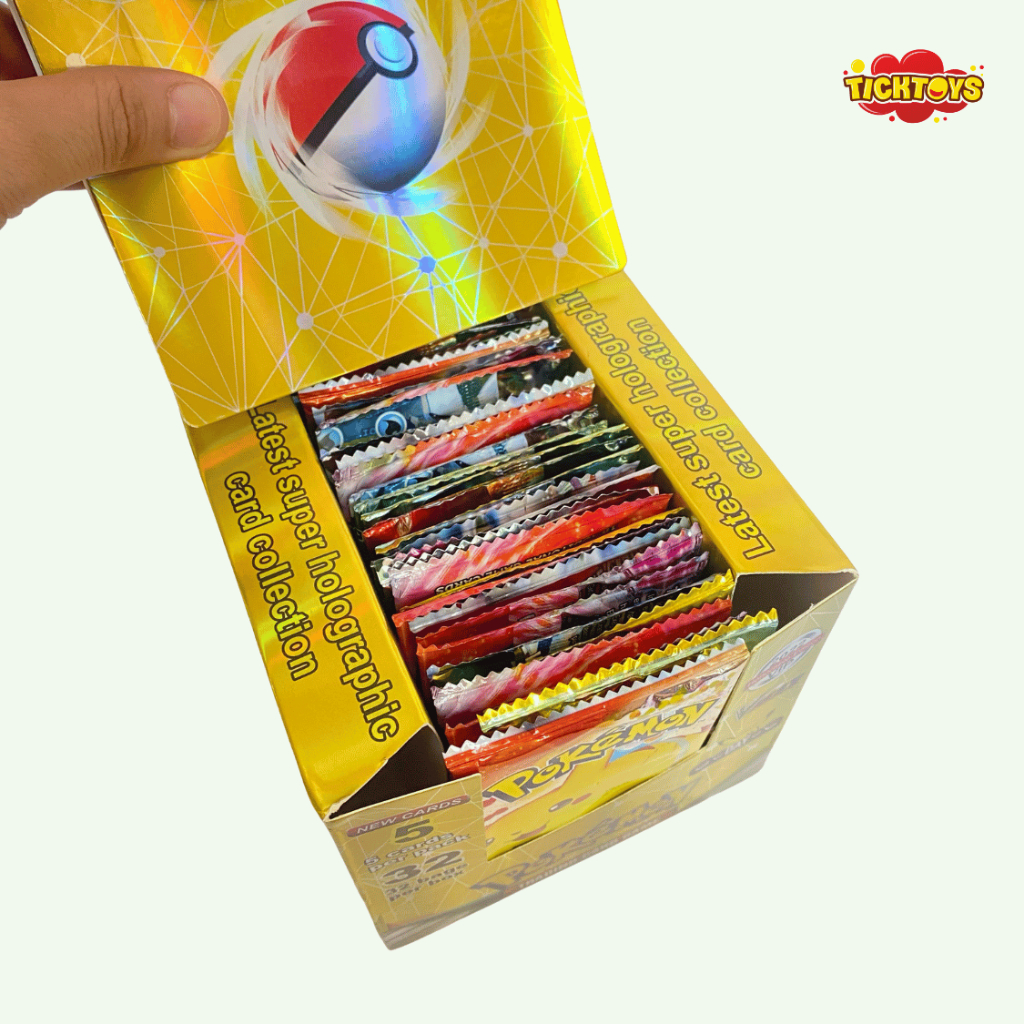 Hộp 160 Thẻ Bài Pokemon TCG Bóng Bộ Thẻ Kim Loại Vàng Bạc Đen Pokemon