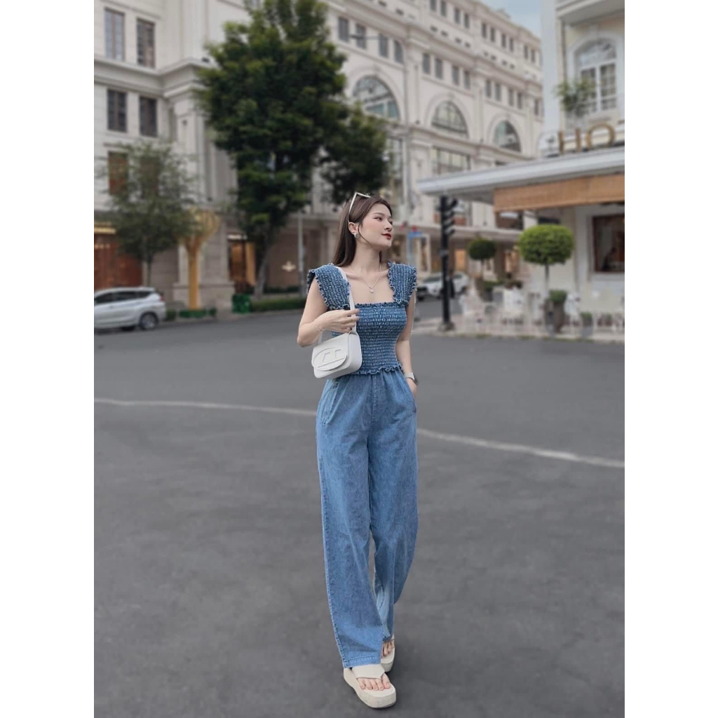 Set áo bo chun mix quần suông siêu xinh