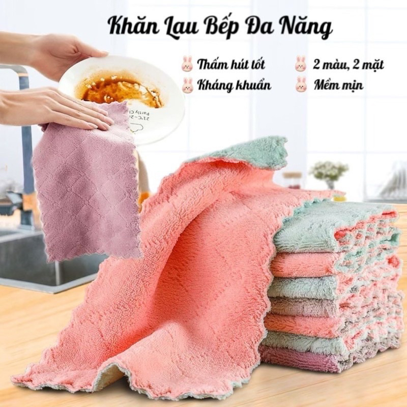 Khăn lau bếp đa năng 2 mặt siêu thấm kích thước 28x28cm