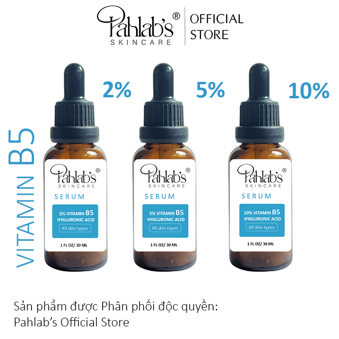 Serum Vitamin B5 (2% 5% 10%) + HA Dưỡng ẩm, phục hồi, căng mịn da Pahlab's Handmade