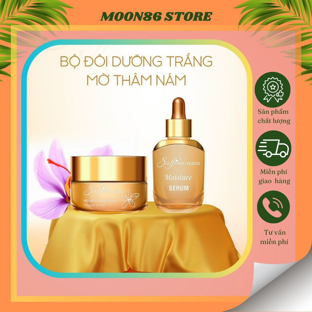 Serum dưỡng trắng mờ thâm nám tàn nhang Melanin Saffron Nano 30 ml
