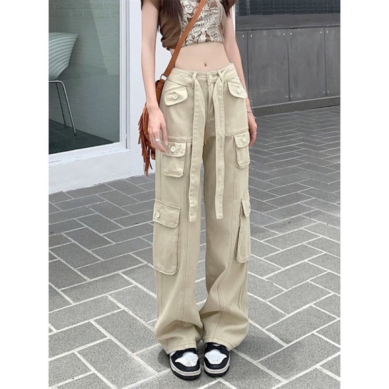 Quần thắt eo kiểu lính túi hộp 🐷