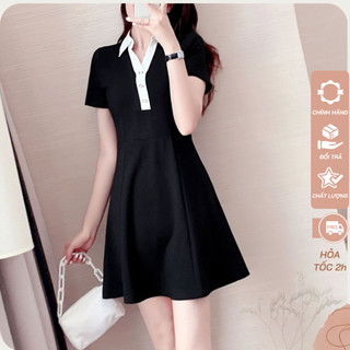 Váy polo tiểu thư Madela chất liệu vải thun gân bozzip loại 1
