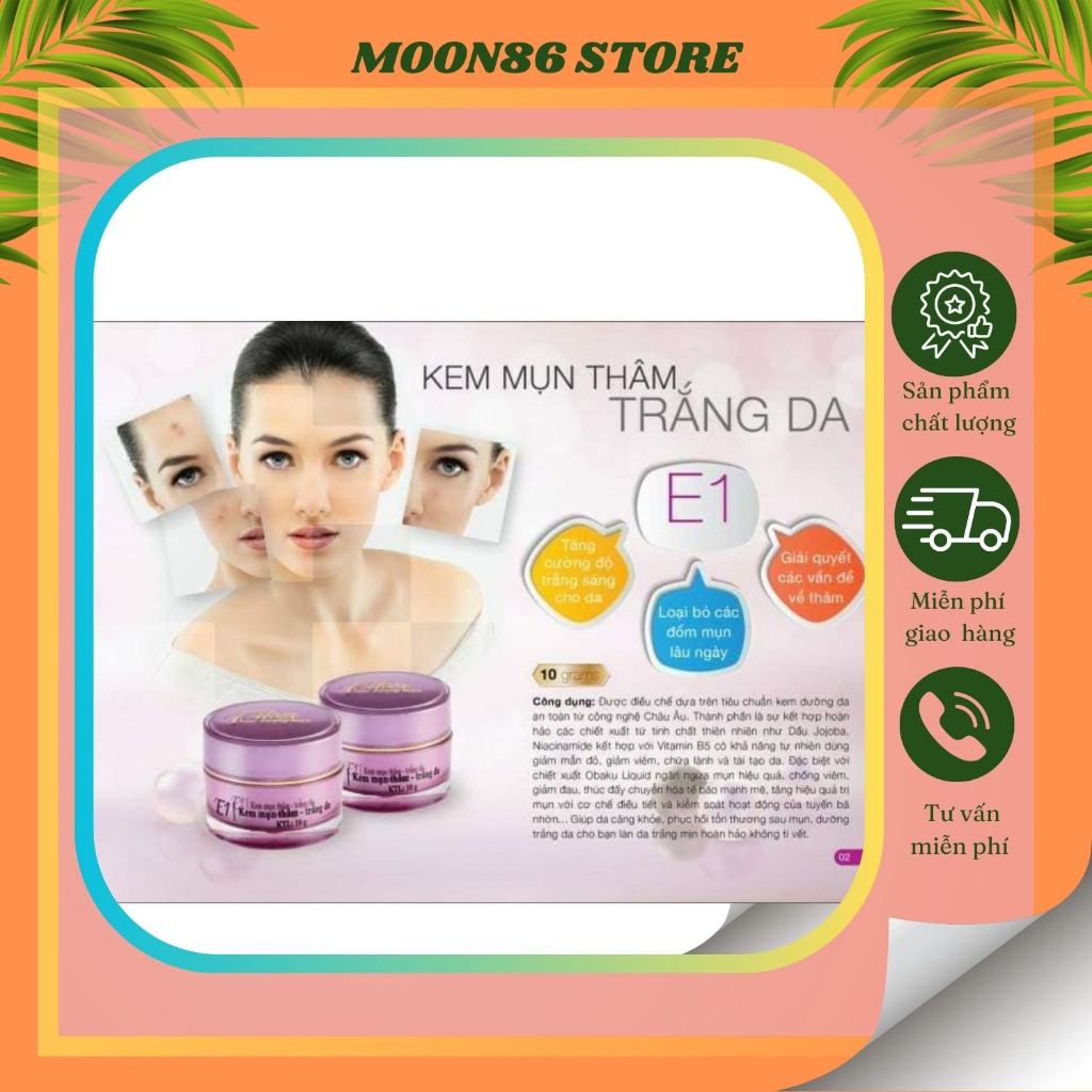 Kem mụn thâm trắng da E1 Ediva 10gr
