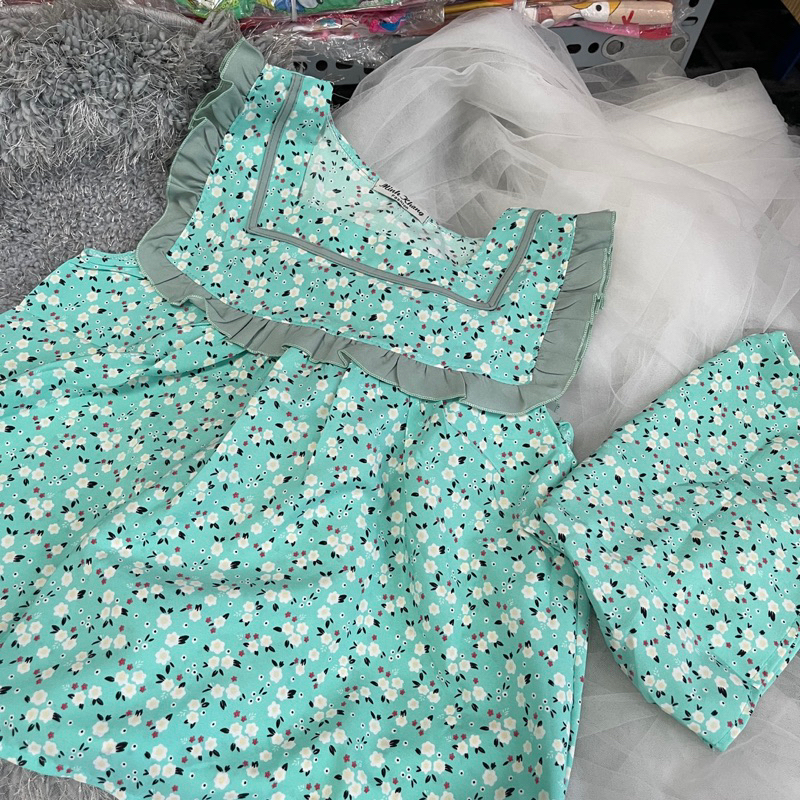Bộ đùi mặc nhà vải lụa hàn châu, phom dưới 52kg