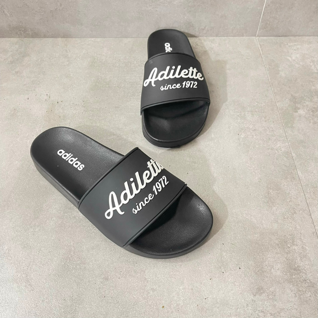| Ảnh - Video Thật | Dép Adidas Unisex Xám Đen, Adidas Adilete 1972 - Dép Quai Ngang Nam Nữ Thời Trang Hottrend 2023