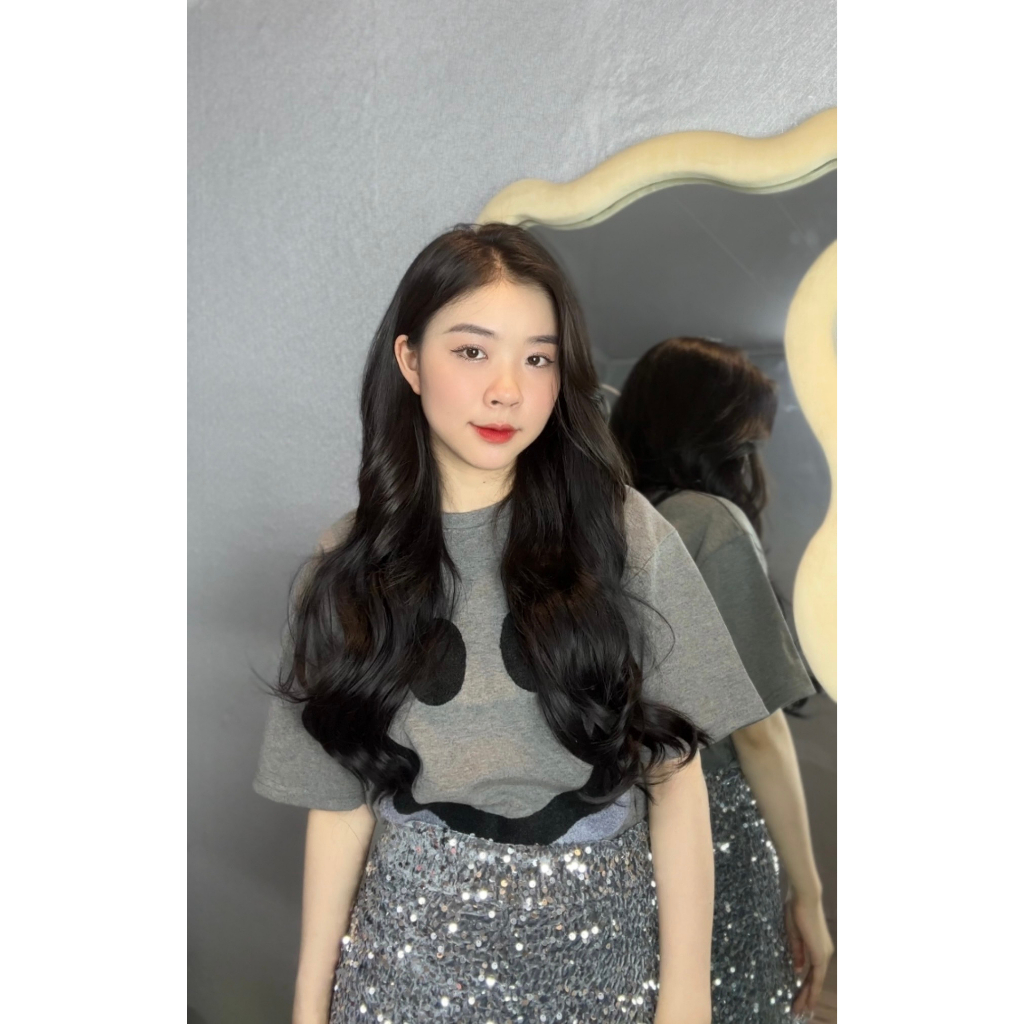 Tóc giả kẹp nửa đầu xoăn lơi máy bay cao cấp  Tóc giả kẹp dải xoăn dài 60cm