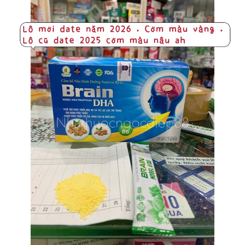 Cốm bổ não dinh dưỡng Nutrivin IQ G-brain nobel kids - Hộp 20 gói