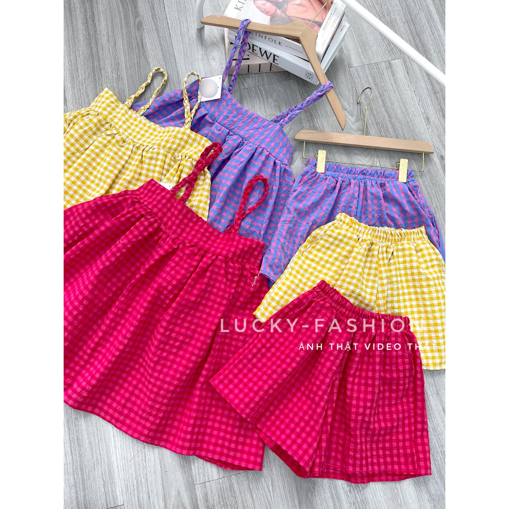 Sét áo hai dây thiết kế, mặc nhà, mặc đi chơi vô cùng thoải má, from dáng che khuyết điểm-LP ảnh thật