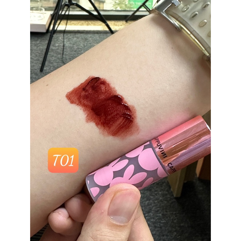 Son Thỏ Hồng trái tim CAPPUVINI tint lì bóng