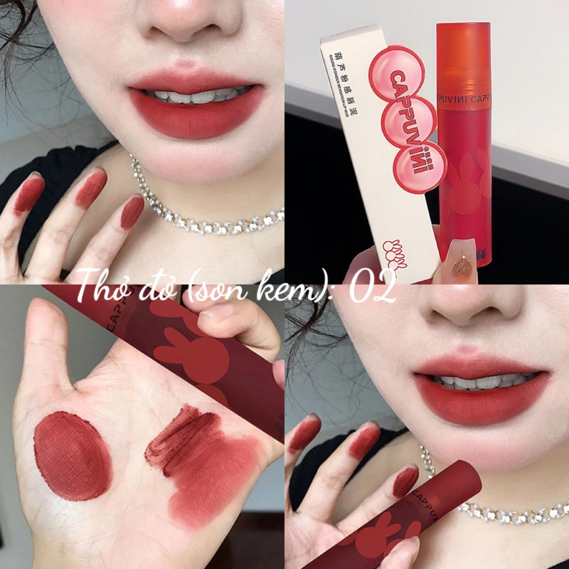Son Thỏ Hồng trái tim CAPPUVINI tint lì bóng