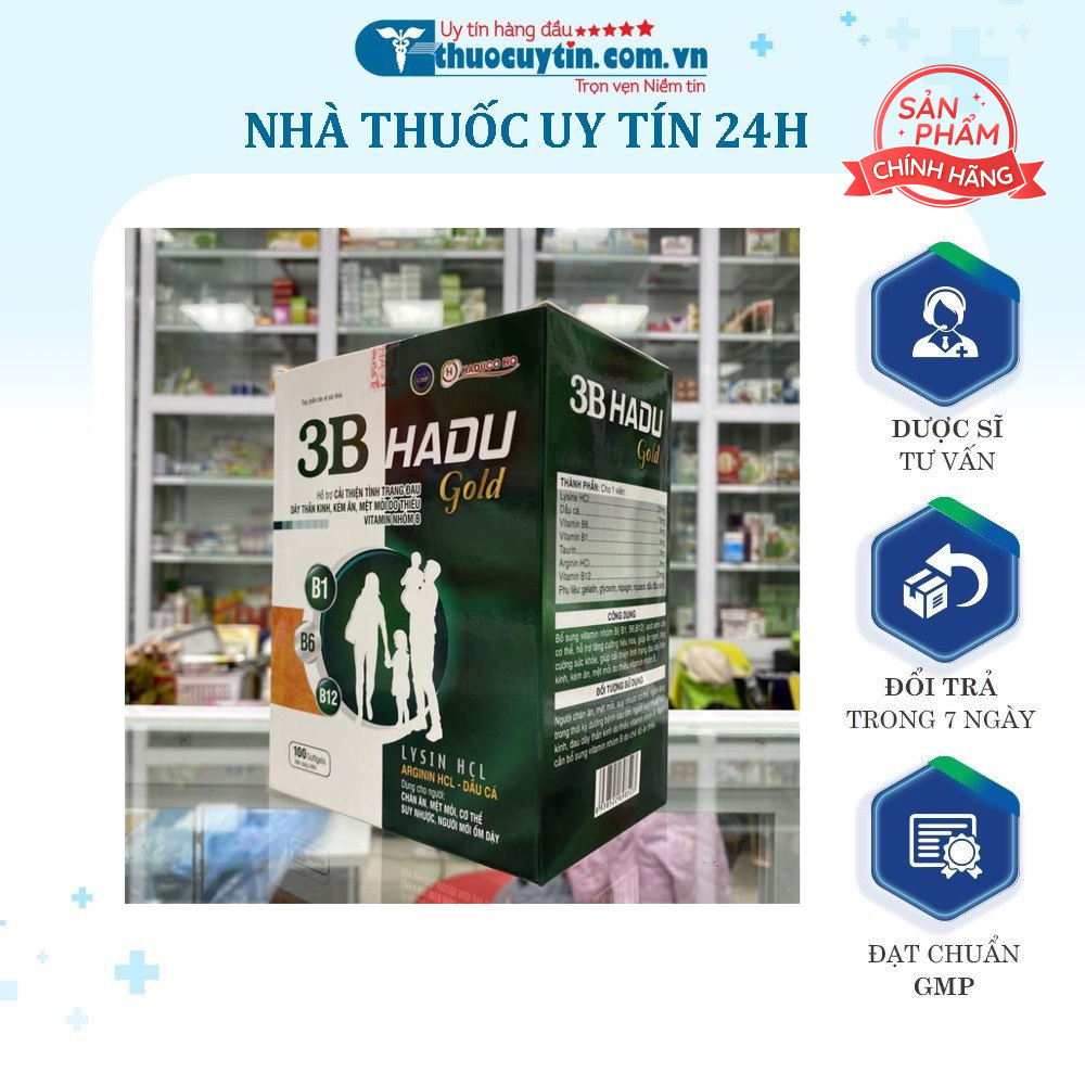 VITAMIN 3B HADU GOLD GIẢM ĐAU DÂY THẦN KINH KÉM ĂN MỆT MỎI
