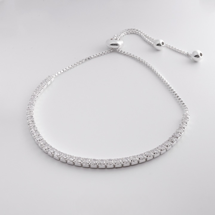 Lắc tay bạc đính đá cá tính trang sức nữ cao cấp ý 925 - [ Bảo Hành Trọn Đời ]