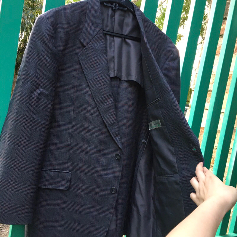 Khoác vest dạ kẻ Hemingway men’s dark grey check sport coat