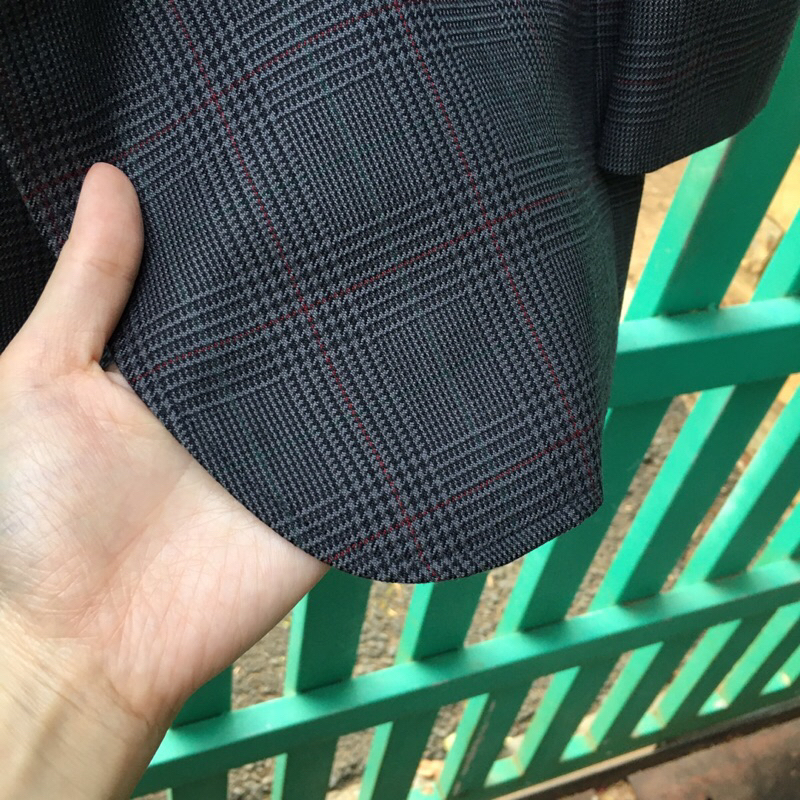 Khoác vest dạ kẻ Hemingway men’s dark grey check sport coat