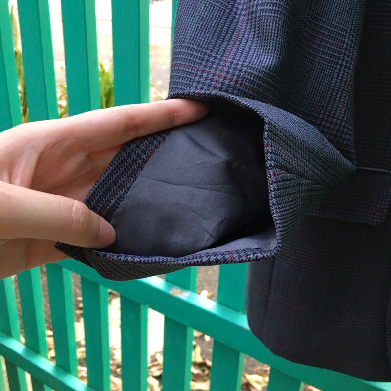 Khoác vest dạ kẻ Hemingway men’s dark grey check sport coat