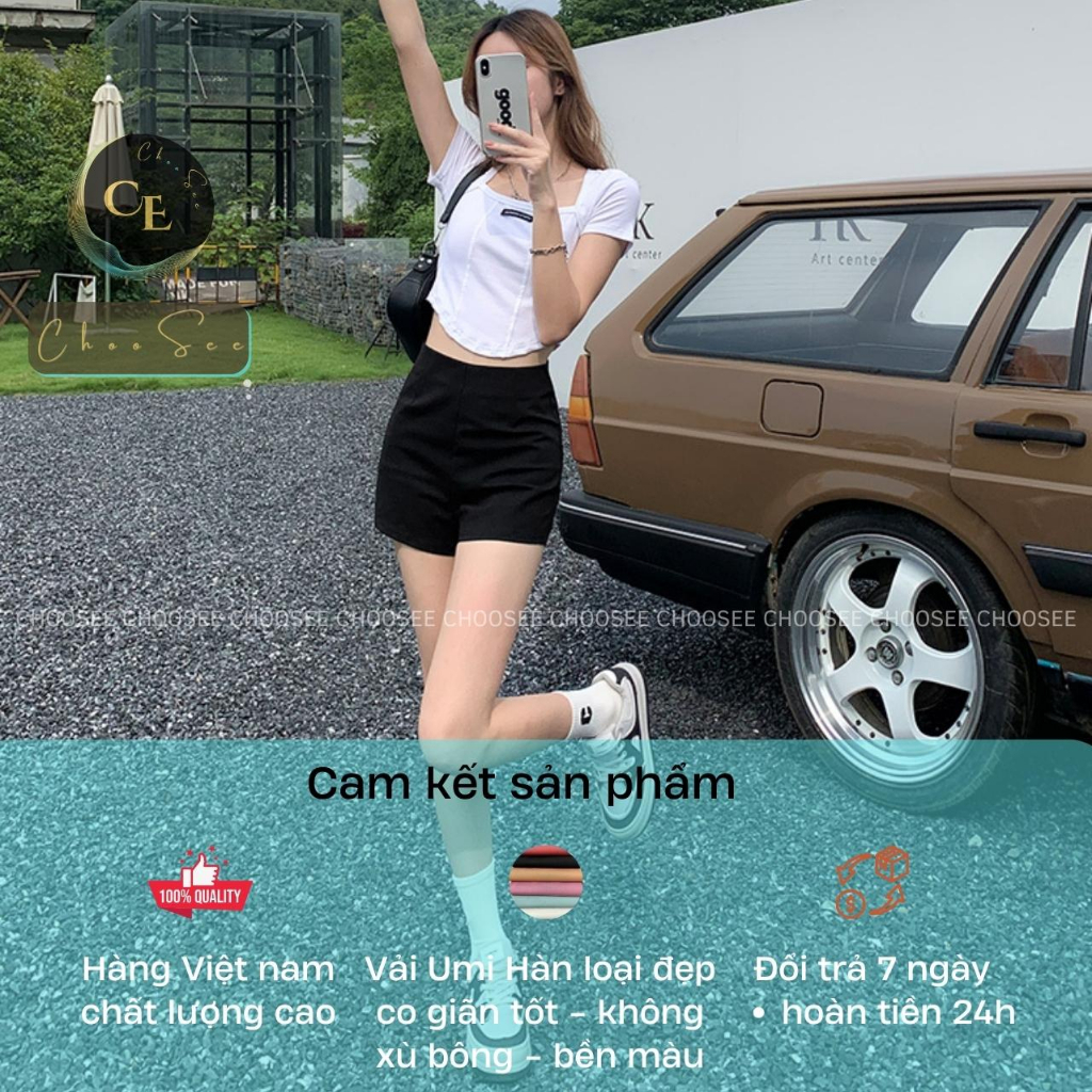 Quần đùi nữ dance cạp cao choosee chất vải cao cấp co giãn tốt khóa sau quần idol kpop nữ trẻ trung năng động CHS222 | BigBuy360 - bigbuy360.vn