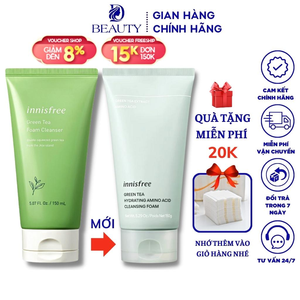 Sữa Rửa Mặt Trà Xanh Innisfree Green Tea Foam Cleanser 150ml Hàn Quốc Giúp Làm Sạch, Kiểm Soát Nhờn Hiệu Quả