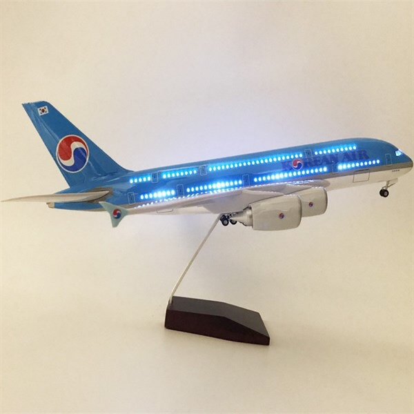 Mô hình máy bay tĩnh A380 Korean Air 47cm_LED