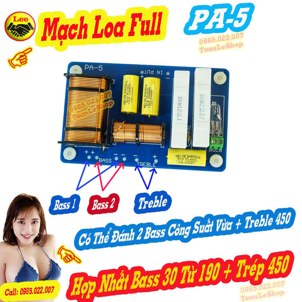 Mạch Full Đơn PA 5 Xanh , Mạch Phân Tần PA5 Chuyên Dành Cho Loa Bass Khỏe Hơn Loa Treble – Giá 1 Mach Loa PA5