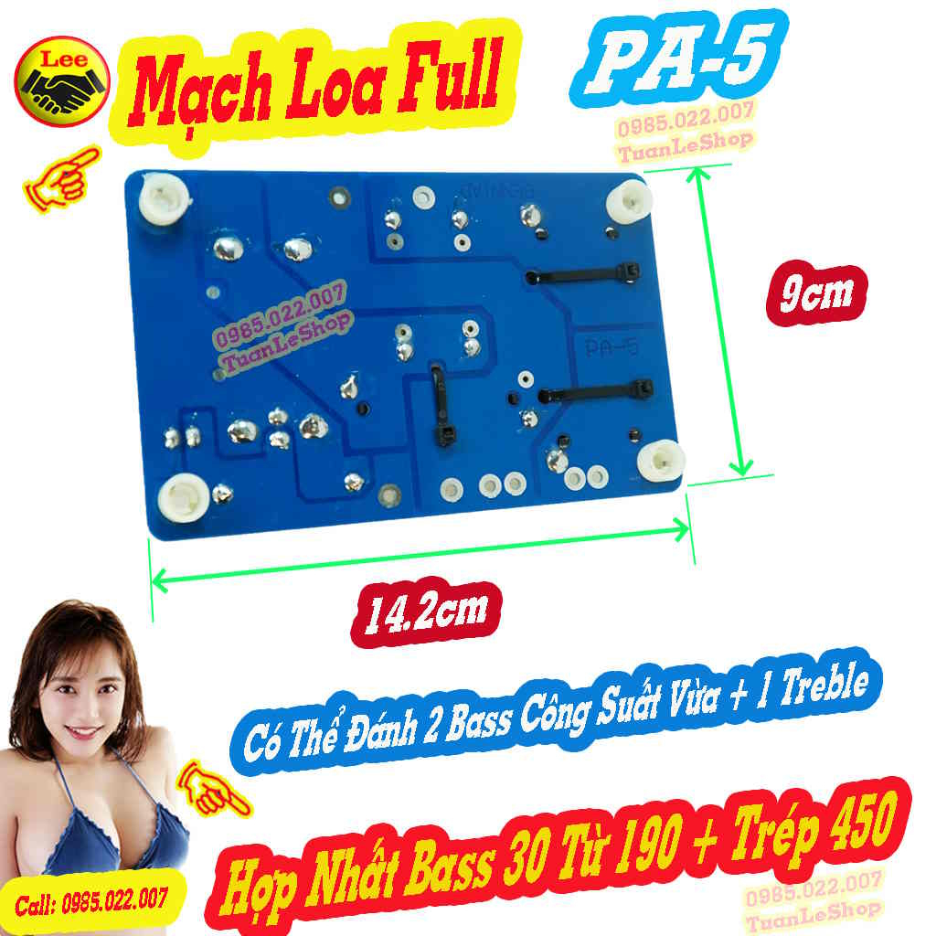 Mạch Full Đơn PA 5 Xanh , Mạch Phân Tần PA5 Chuyên Dành Cho Loa Bass Khỏe Hơn Loa Treble – Giá 1 Mach Loa PA5