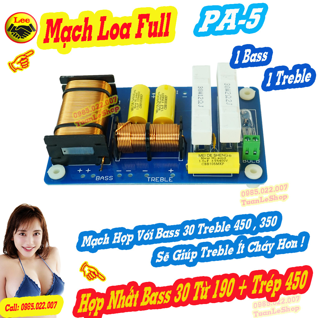 Mạch Full Đơn PA 5 Xanh , Mạch Phân Tần PA5 Chuyên Dành Cho Loa Bass Khỏe Hơn Loa Treble – Giá 1 Mach Loa PA5