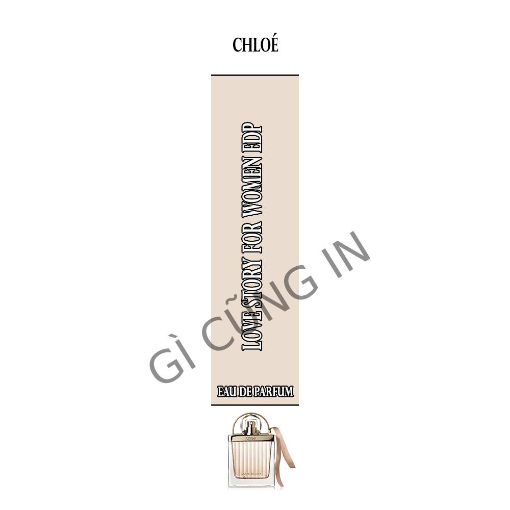 Tem nước hoa chiết Love Story For Women EDP - 85 tem