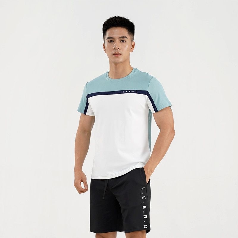Bộ quần áo thể thao nam tập gym chạy bộ tennis cầu lông đá bóng vải thun lạnh co giãn TH-BTTO-002-LEB