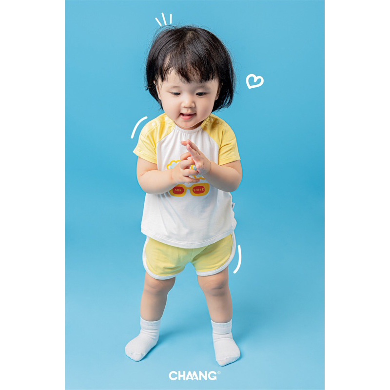 Chaang bộ cộc raglan cotton cho bé SS23 hihistores