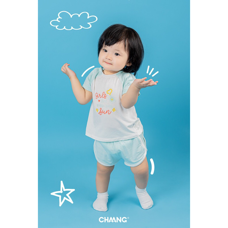 Chaang bộ cộc raglan cotton cho bé SS23 hihistores
