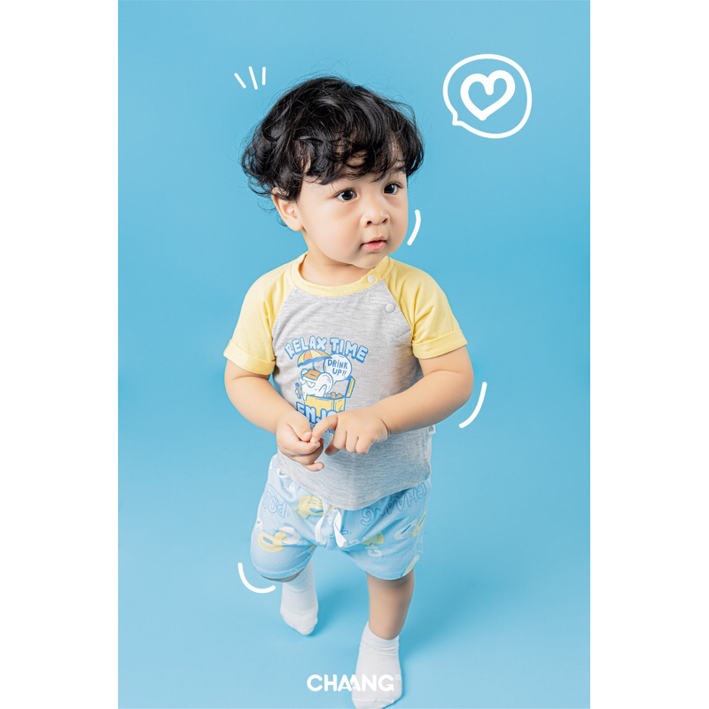 Chaang bộ cộc raglan cotton cho bé SS23 hihistores