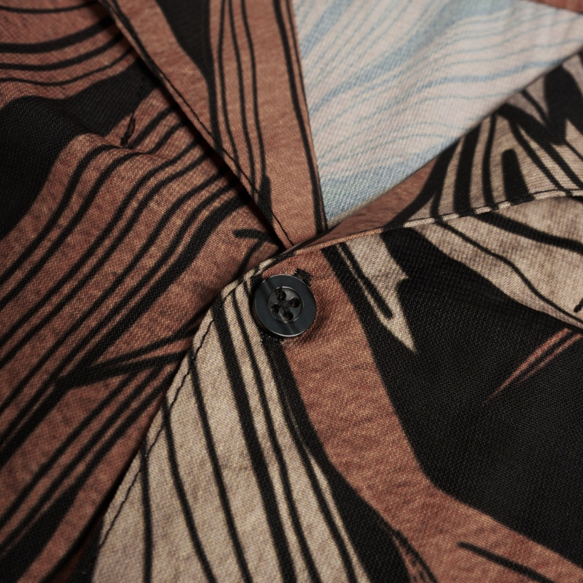 Áo sơ mi ngắn tay nam họa tiết Highway (Menswear) Dusty Brown