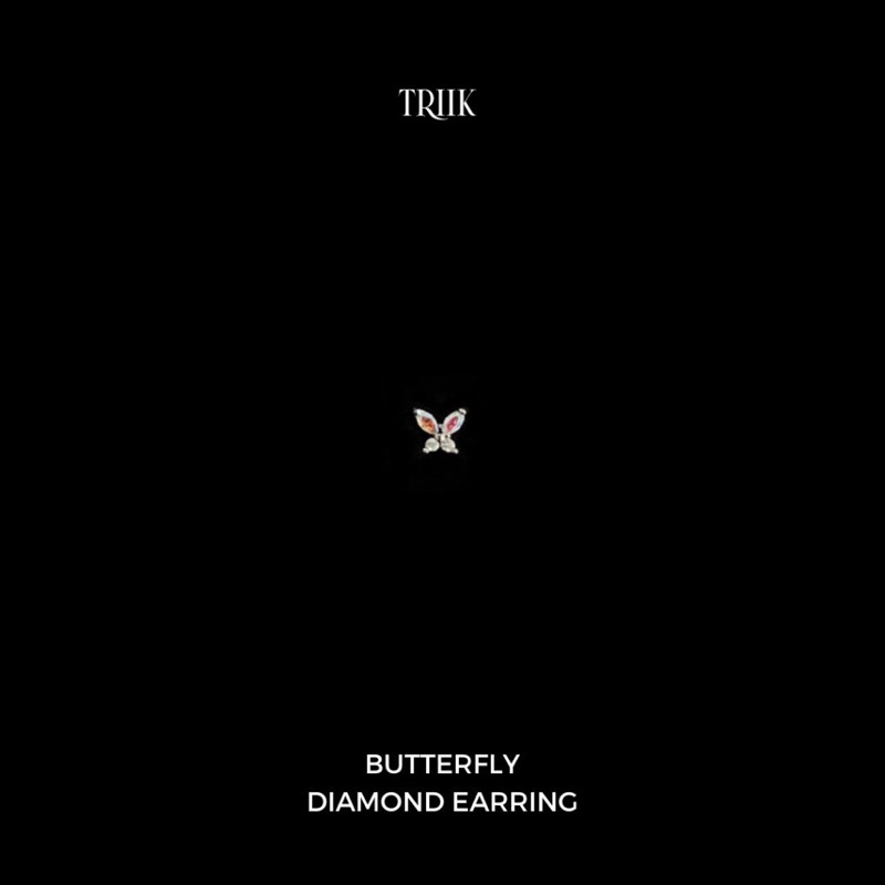 Khuyên tai đá - Tiny Butterfly Diamond Earring - Colorful ( giá 1 chiếc )