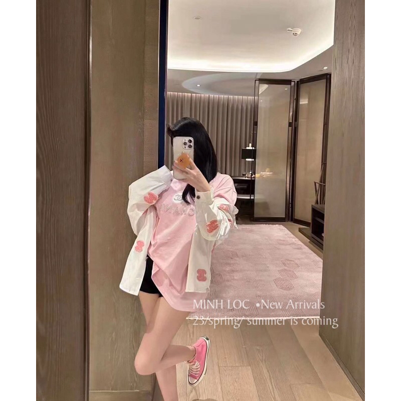 Áo sơ mi thêu X hoạ tiết thêu nổi