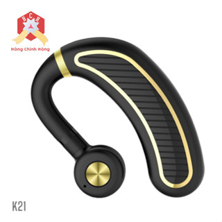 Tai phone bluetooth K21 mẫu mới tai nghe móc tai, đàm thoại to rõ, pin lớn mỗi lần sạc nghe được 30h
