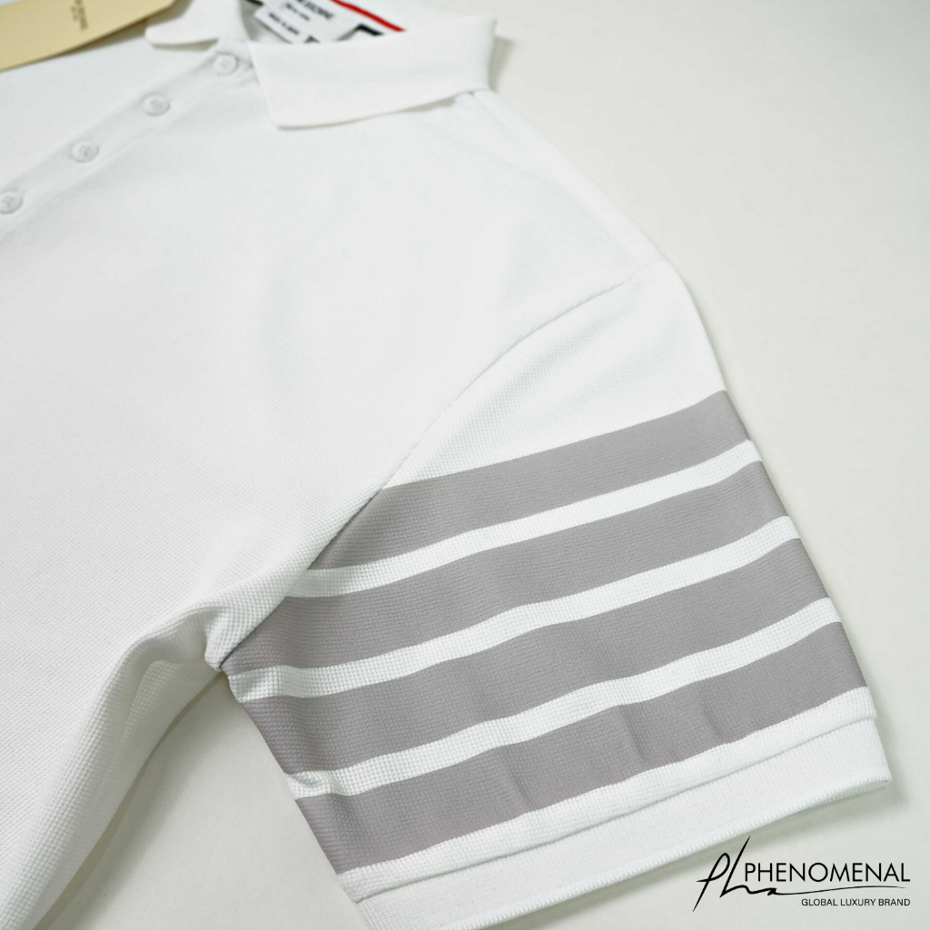 Áo Polo Thom Browne In Sọc loại Best - Chất Cotton Cá Sấu cao cấp dày dặn trên 300gram