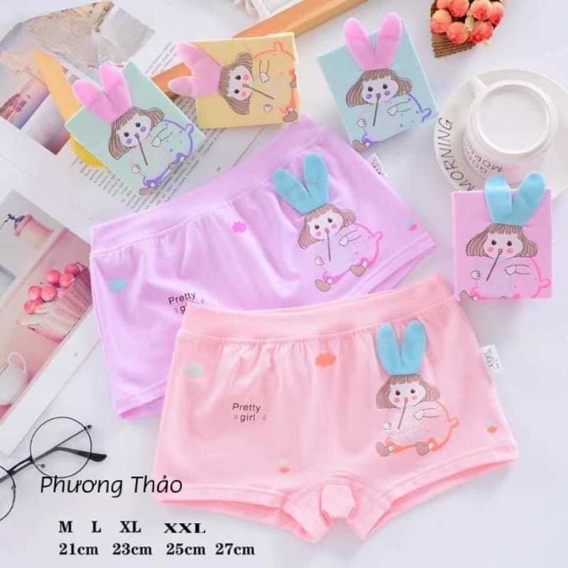 Quần lót bé gái 100% cotton kháng khuẩn PT253, quần chip chéo, đùi cho bé 15-40kg