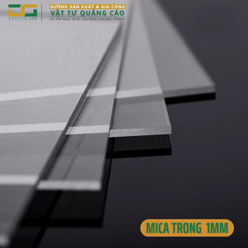 [Acrylic] Tấm mica trong suốt 1mm cao cấp.Cắt laser theo yêu cầu.